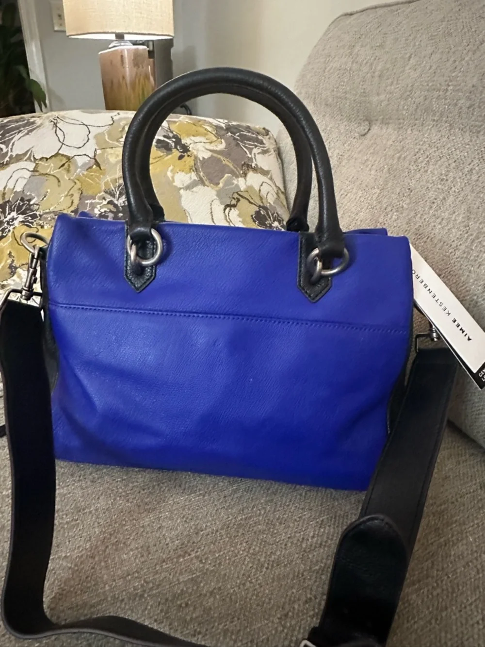 Aimee KESTENBERG Cool One-of-a-Kind Cobalt Leather Satchel NWT